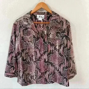 N Touch vintage snakeskin print zip up jacket